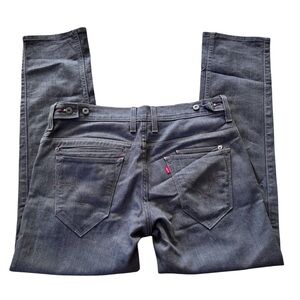 Levis 511 Skinny Two Horse Brand Adjustable Waist Jeans Men 34/30 Dark Gray